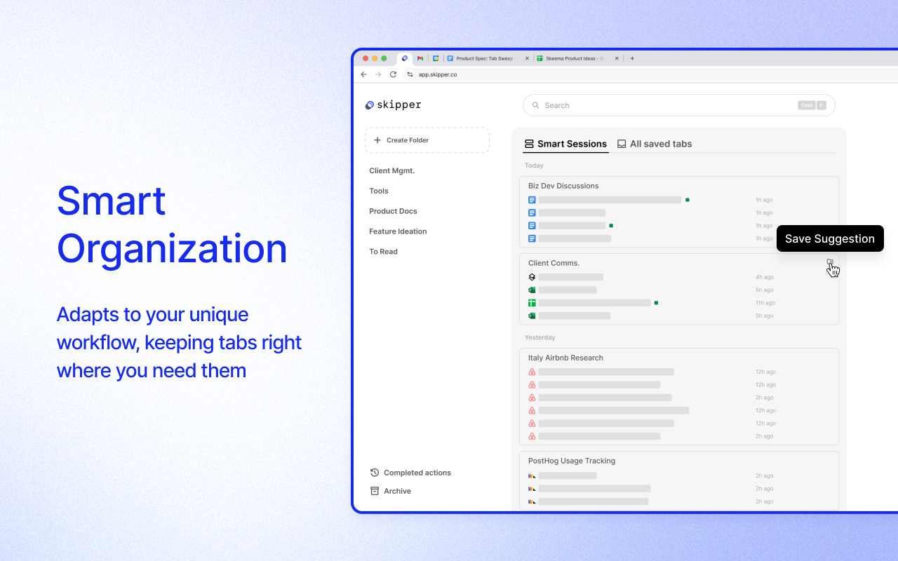 Skipper - Tab management that works with ADHD brains - 截图 3