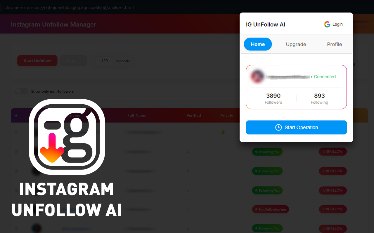 Instagram Unfollow AI - 发现未回关的用户 - 截图 3