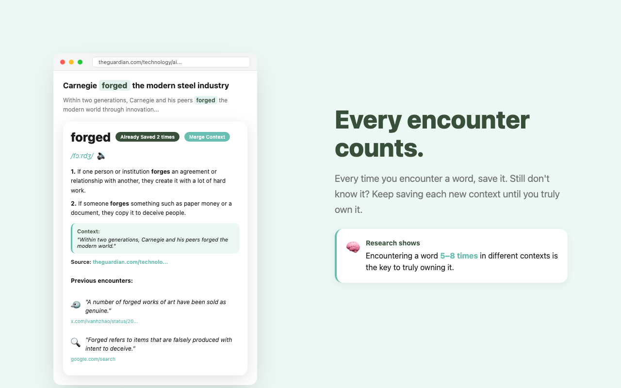 Lockcard - Vocabulary Builder from YouTube, Articles & More - 截图 5