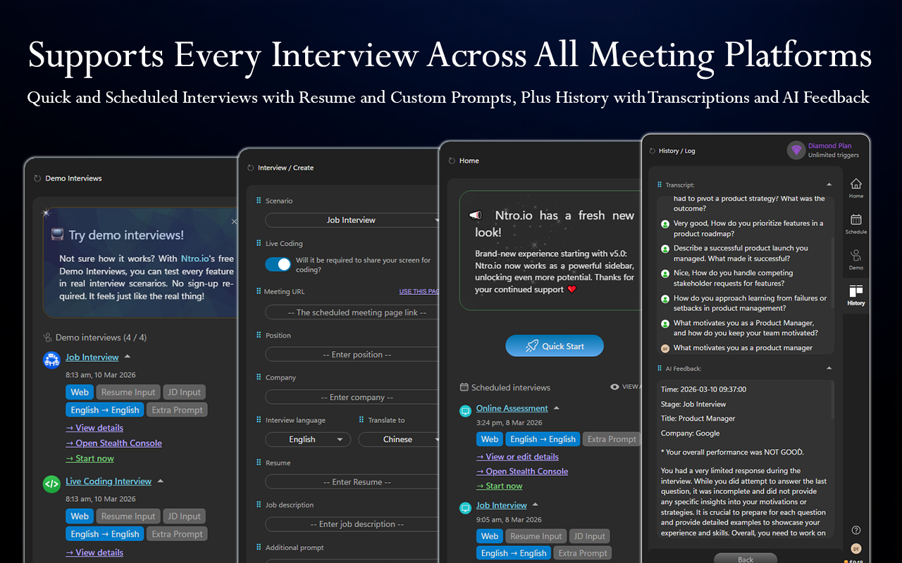 Ntro.io: Free Job Interview Copilot for Live Coding & Skill Asessment - 截图 2