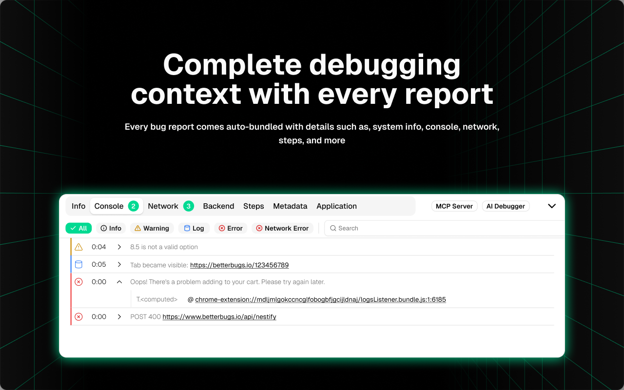 BetterBugs: Create precise bug reports with 1-click - 截图 3
