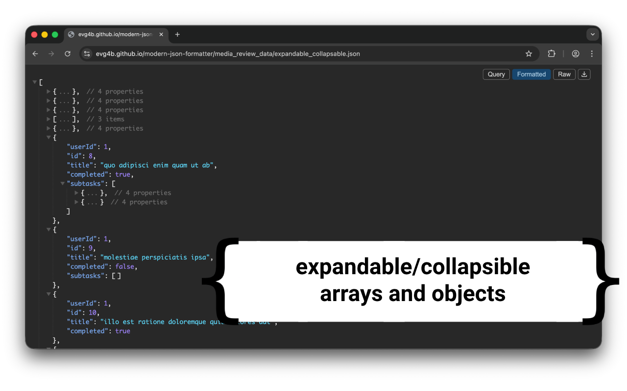 Modern JSON Formatter - 截图 1