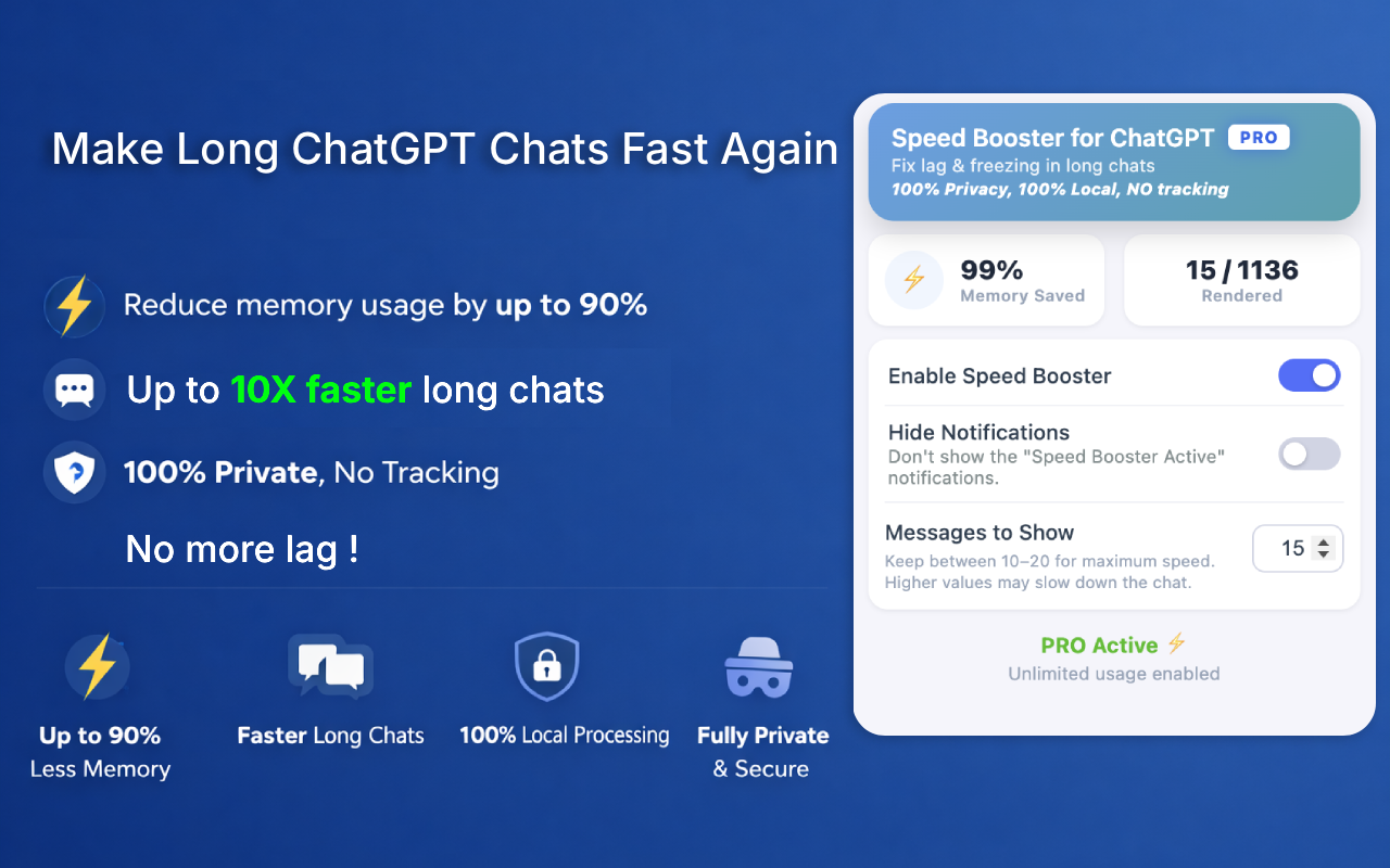 Speed Booster for ChatGPT – Fix Lag & Freezing in Long Chats - 截图 3