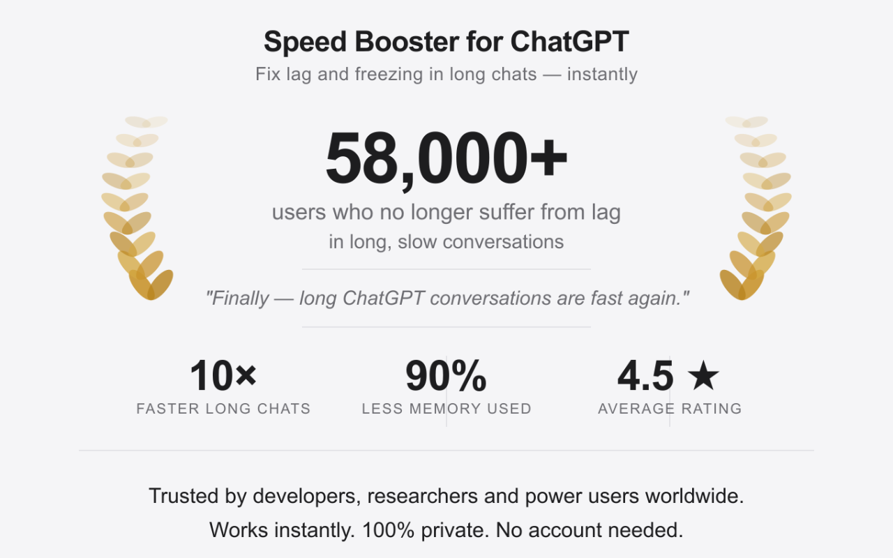 Speed Booster for ChatGPT – Fix Lag & Freezing in Long Chats - 截图 4