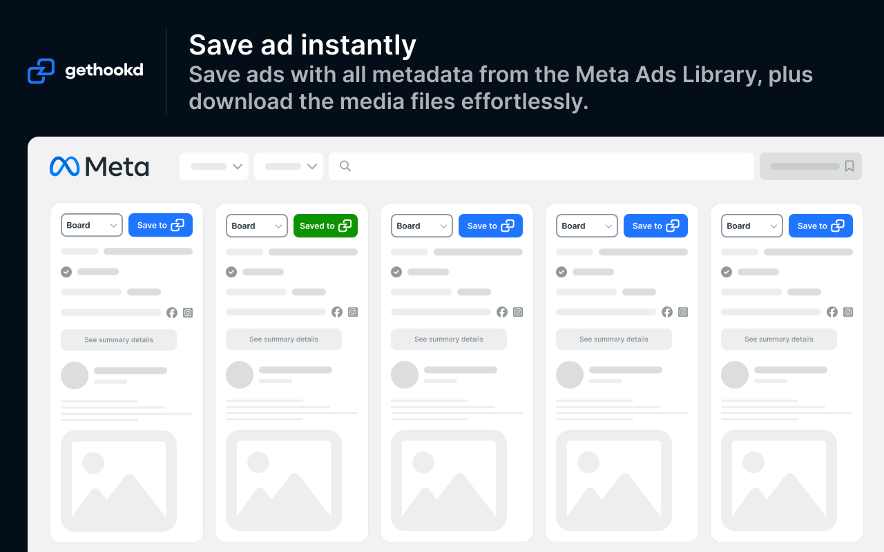 GetHookd.AI - Save ads from various libraries - Generate Ads - 截图 1