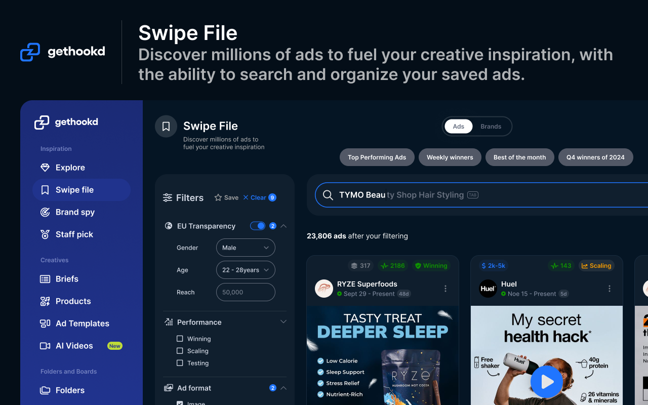 GetHookd.AI - Save ads from various libraries - Generate Ads - 截图 2