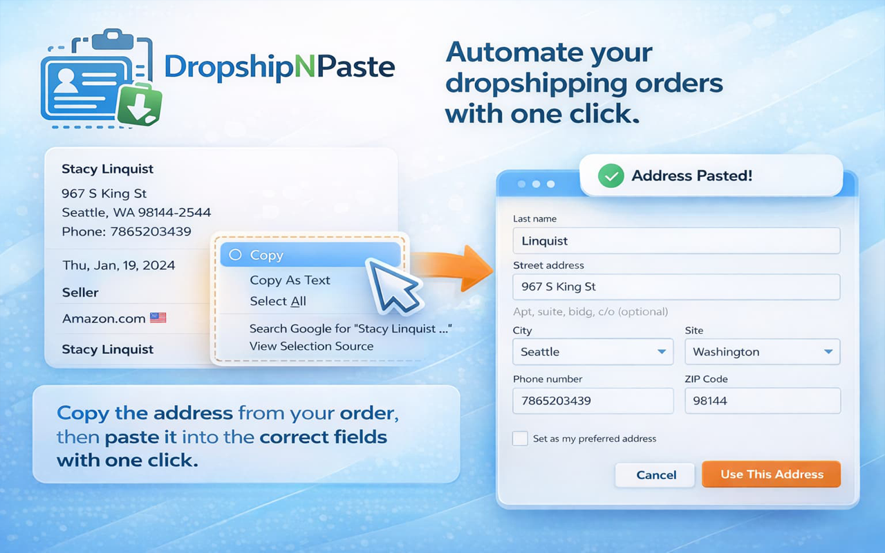 Dropship N Paste Address Autofill - 截图 2