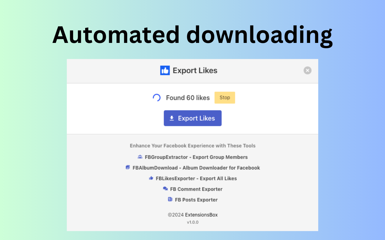 FB likes export - export facebook likes - 截图 2