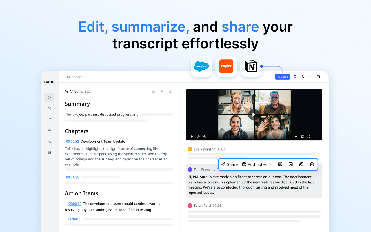 Notta: AI Meeting Notetaker & Audio Transcription - 截图 1