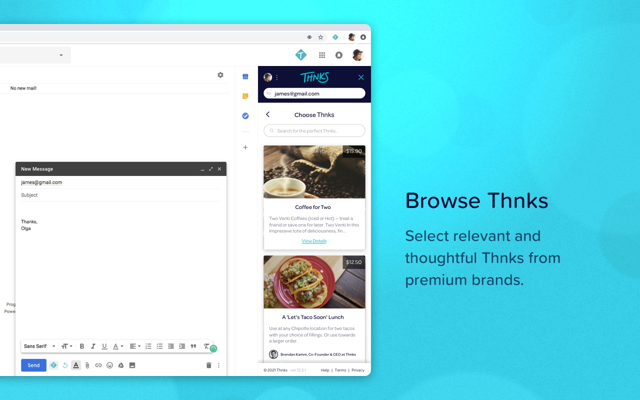 Thnks Chrome extension - 截图 1