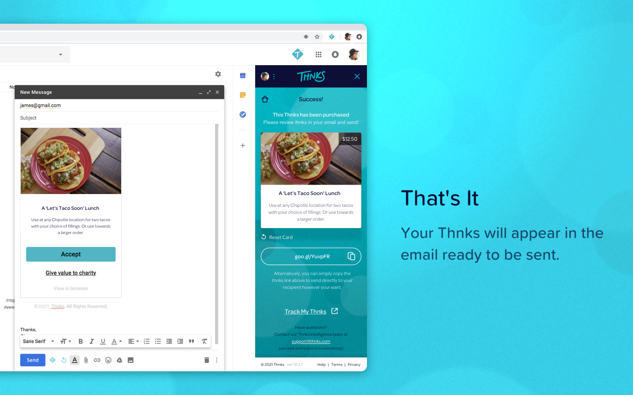 Thnks Chrome extension - 截图 3