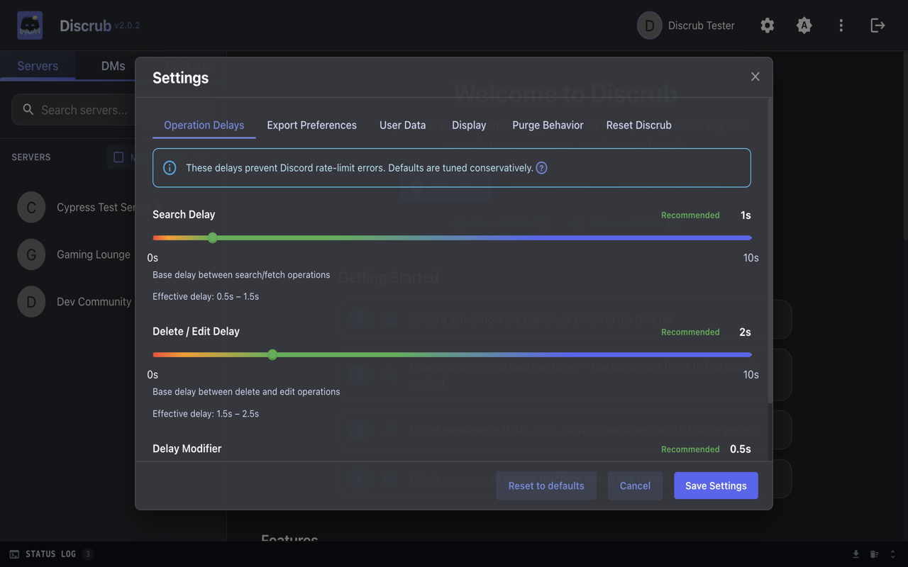 Discrub - Discord Message Manager - 截图 3