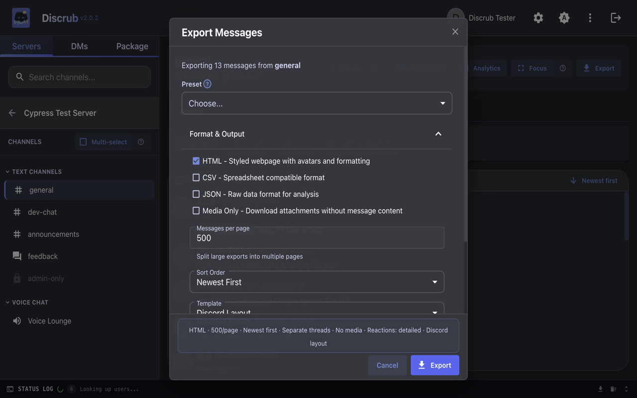 Discrub - Discord Message Manager - 截图 4