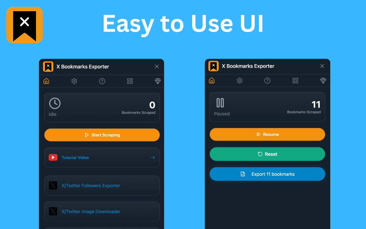 X Bookmarks Exporter - Export Twitter Bookmarks - 截图 1
