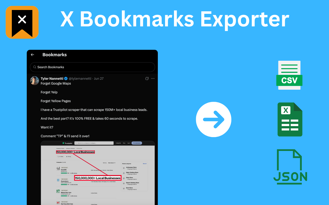 X Bookmarks Exporter - Export Twitter Bookmarks - 截图 2
