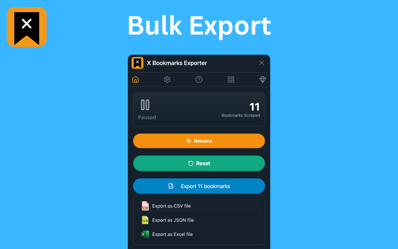 X Bookmarks Exporter - Export Twitter Bookmarks - 截图 3