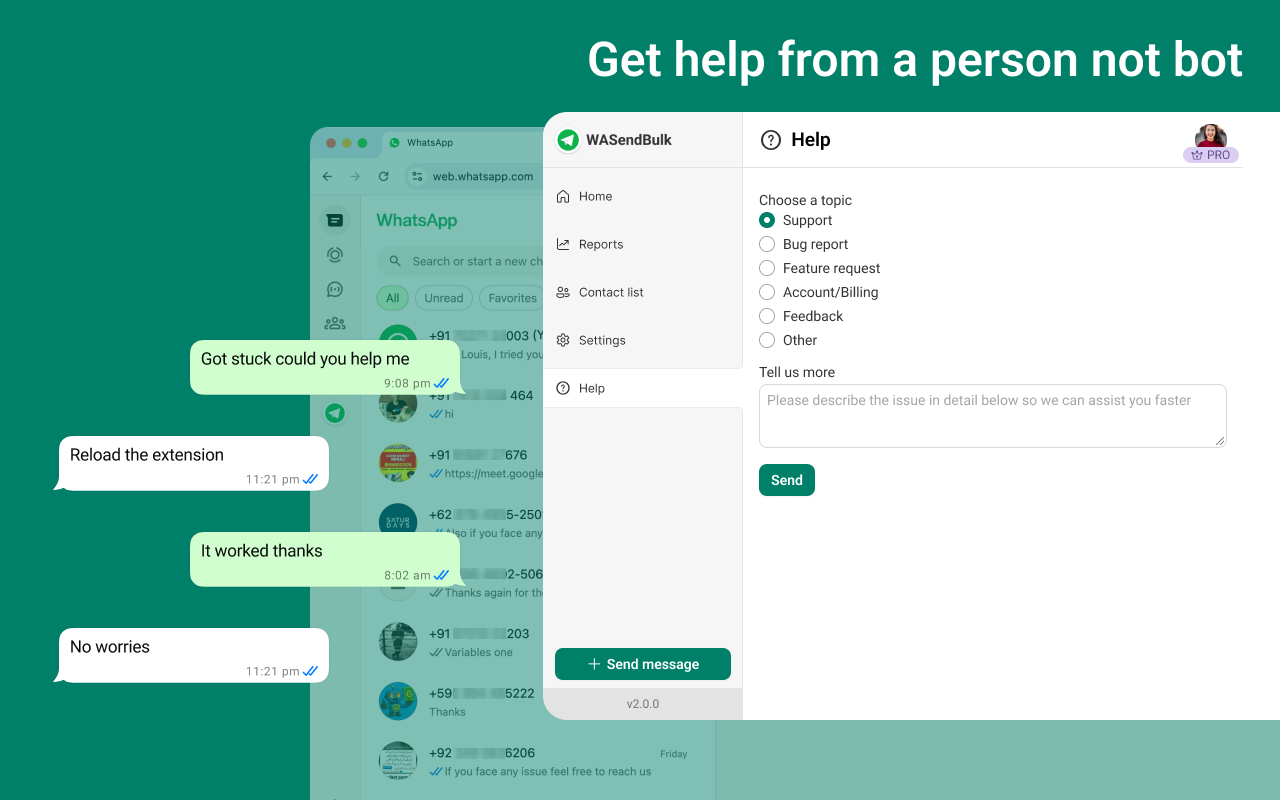 WASendBulk Bulk WhatsApp Sender for FREE - 截图 5