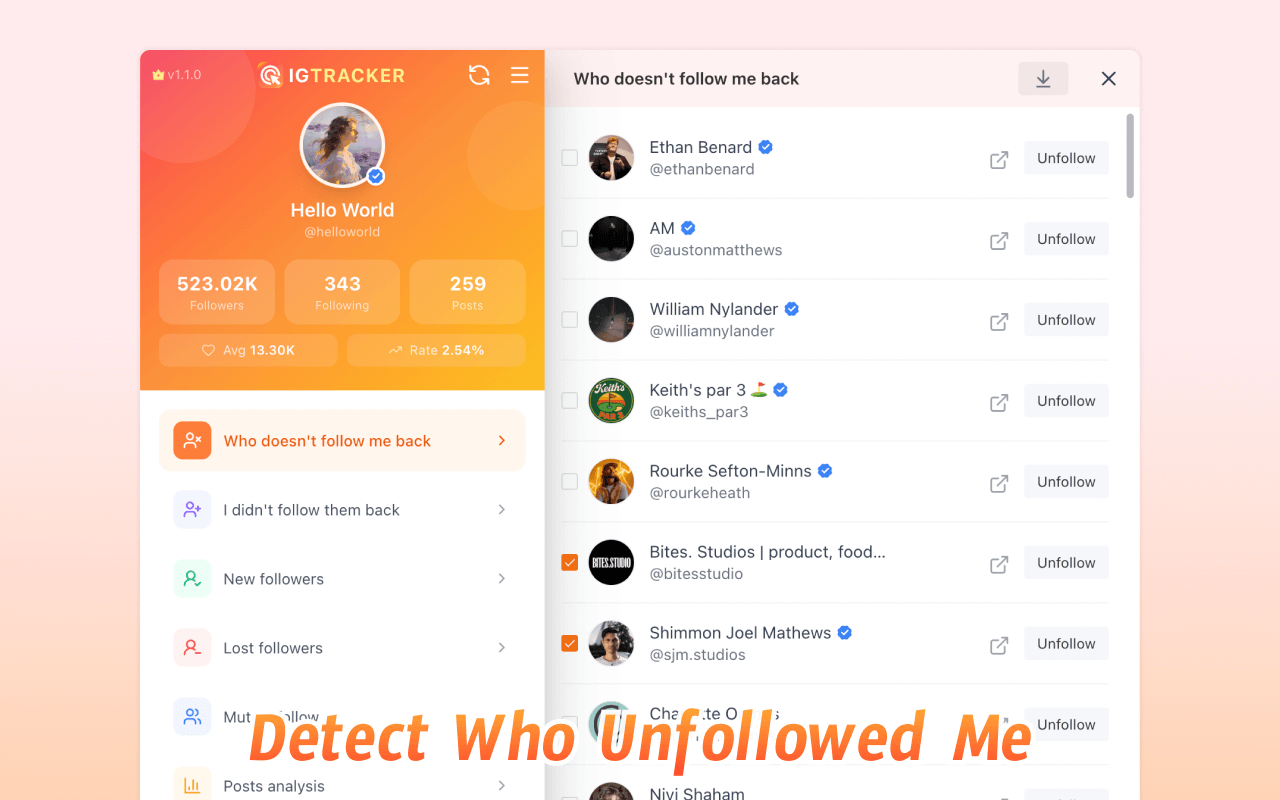 iTracker: Instagram 取关检测与粉丝分析 - 截图 3