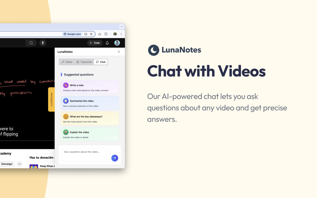 LunaNotes - Take notes on YouTube - 截图 2