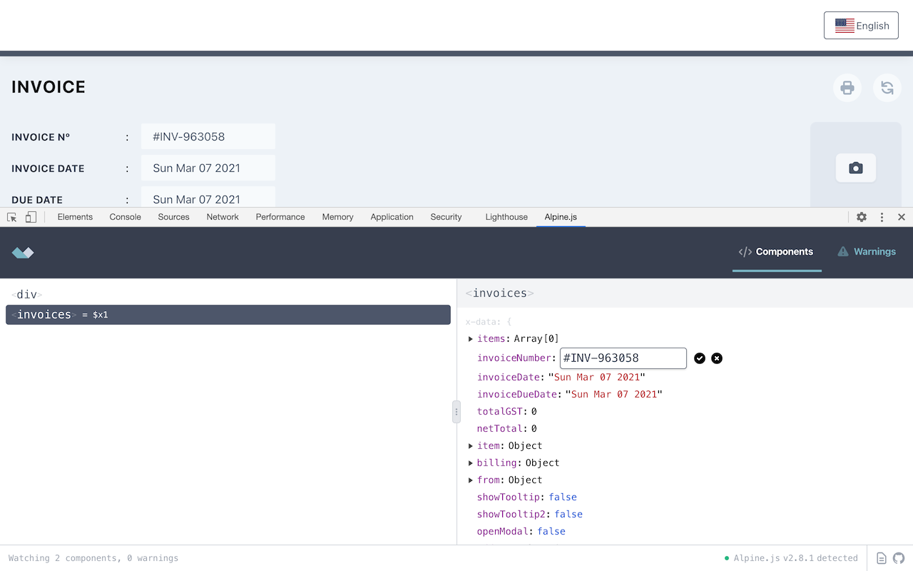 Alpine.js devtools - 截图 1