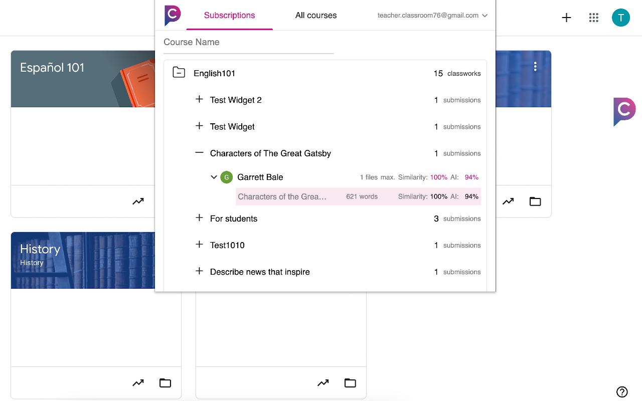 Google Classroom plagiarism and AI checker - 截图 1