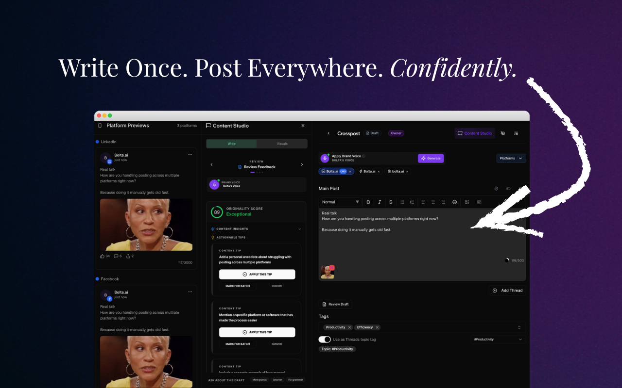 Bolta - AI Social Media Copilot - 截图 3