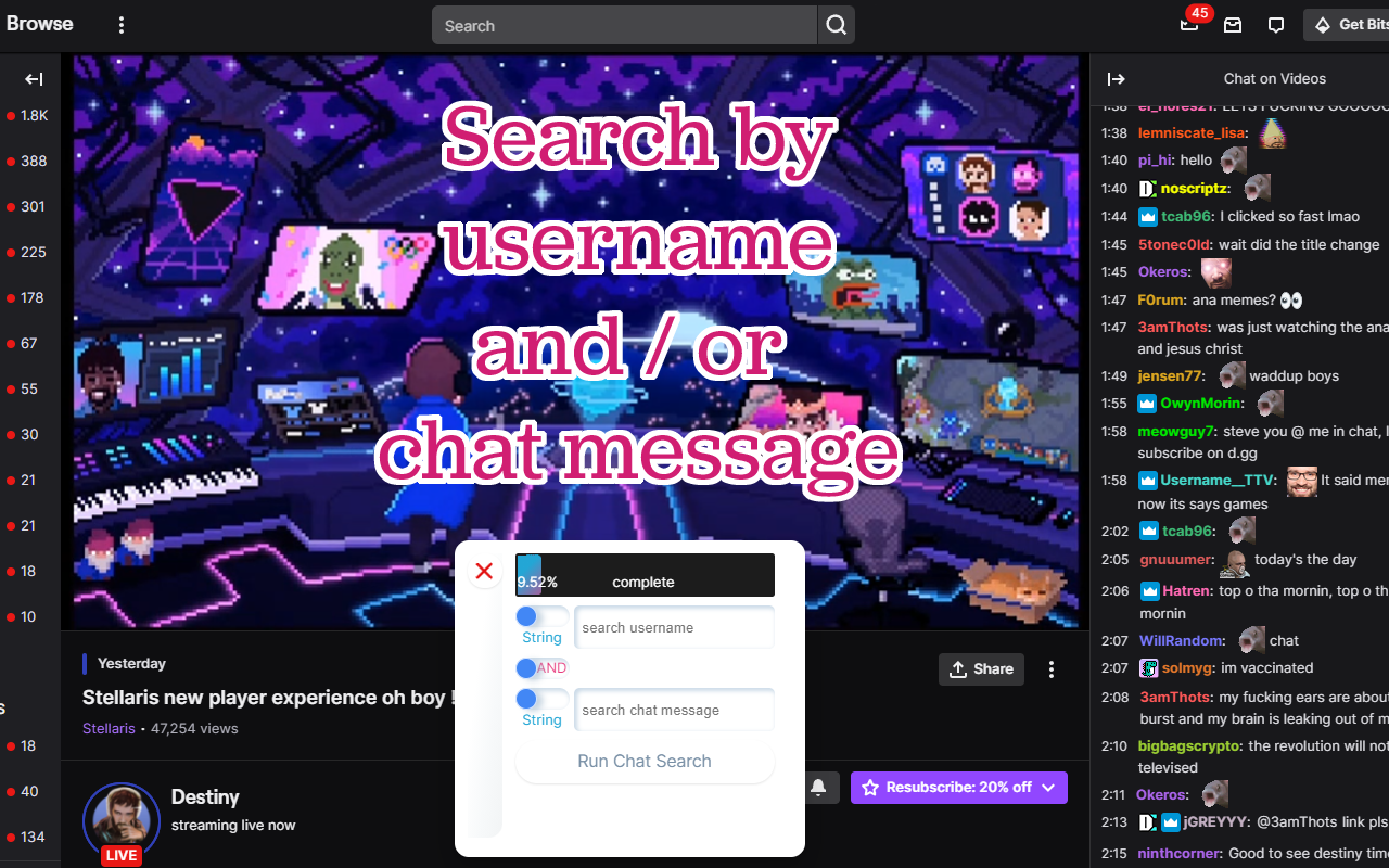 Twitch VOD Chat Search - 截图 4
