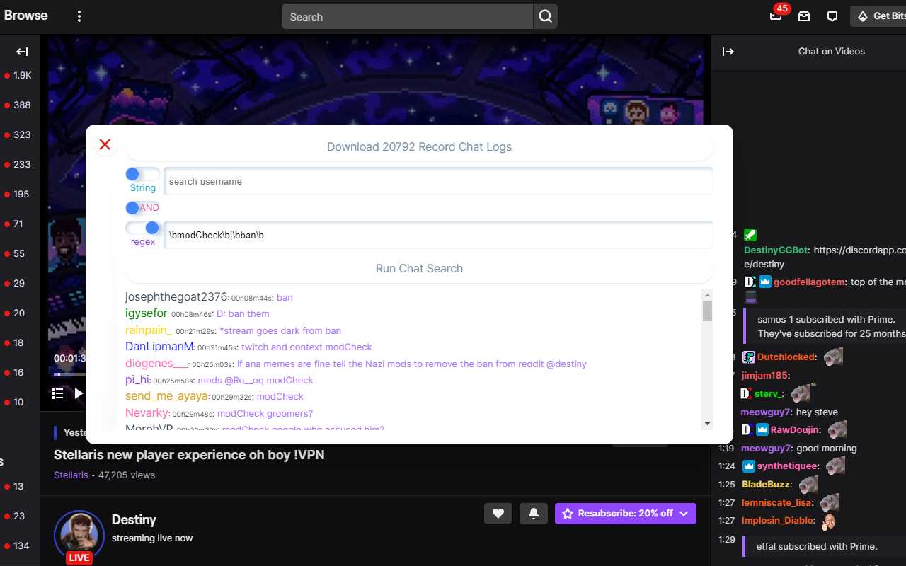 Twitch VOD Chat Search - 截图 5