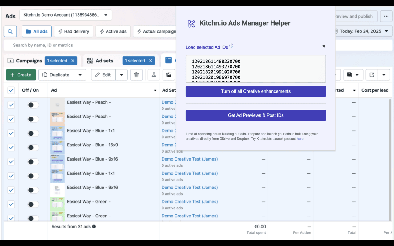 Meta Ads Manager Helper by Kitchn.io - 截图 2