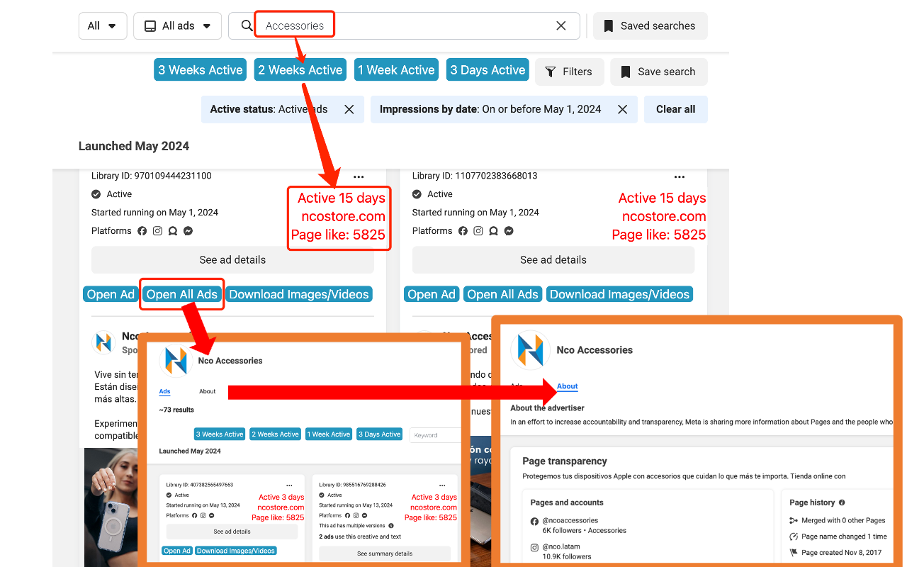 Facebook Ad Library Insights - Filter ADs,Download HD-Videos - 截图 3