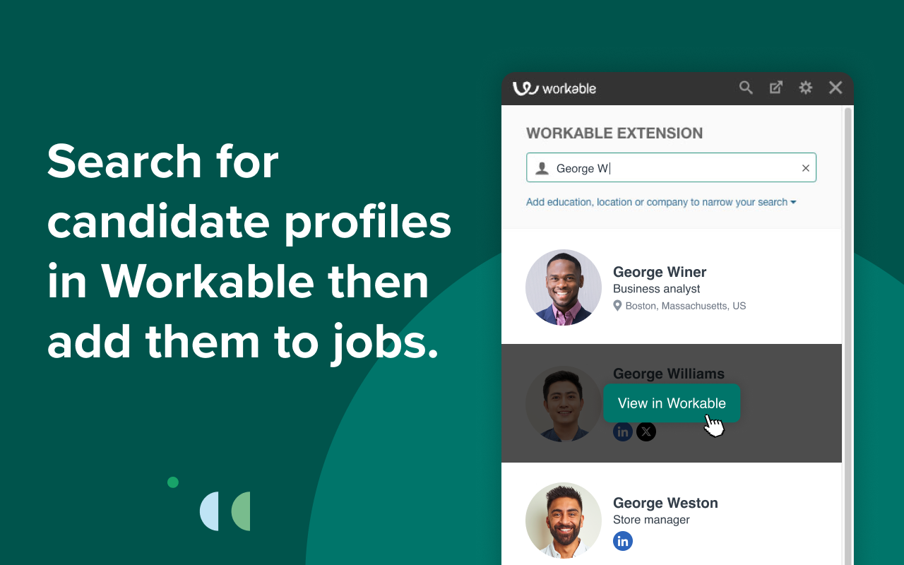 Workable Extension - email and resume finder - 截图 3