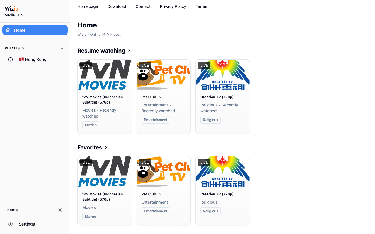 Wizju IPTV Player - 截图 2