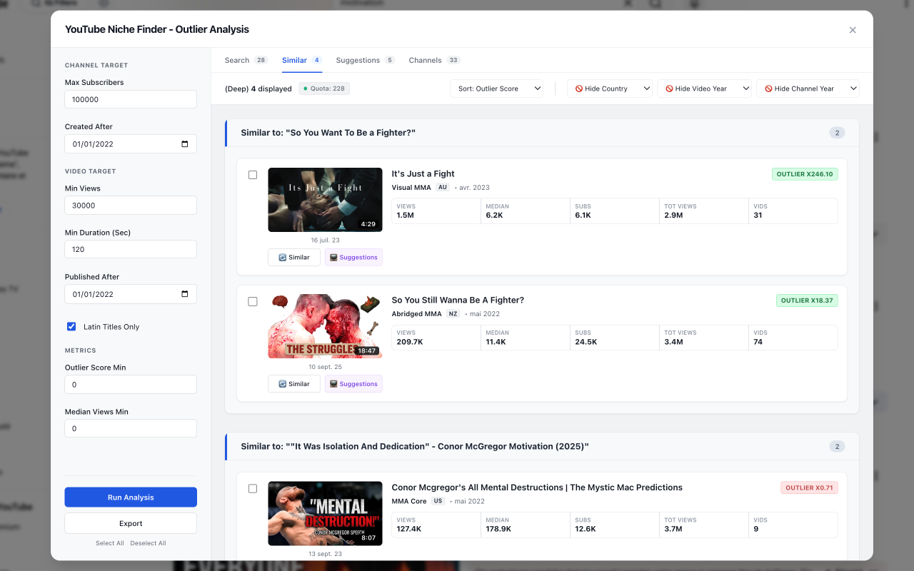 YouTube Niche Finder - 截图 2