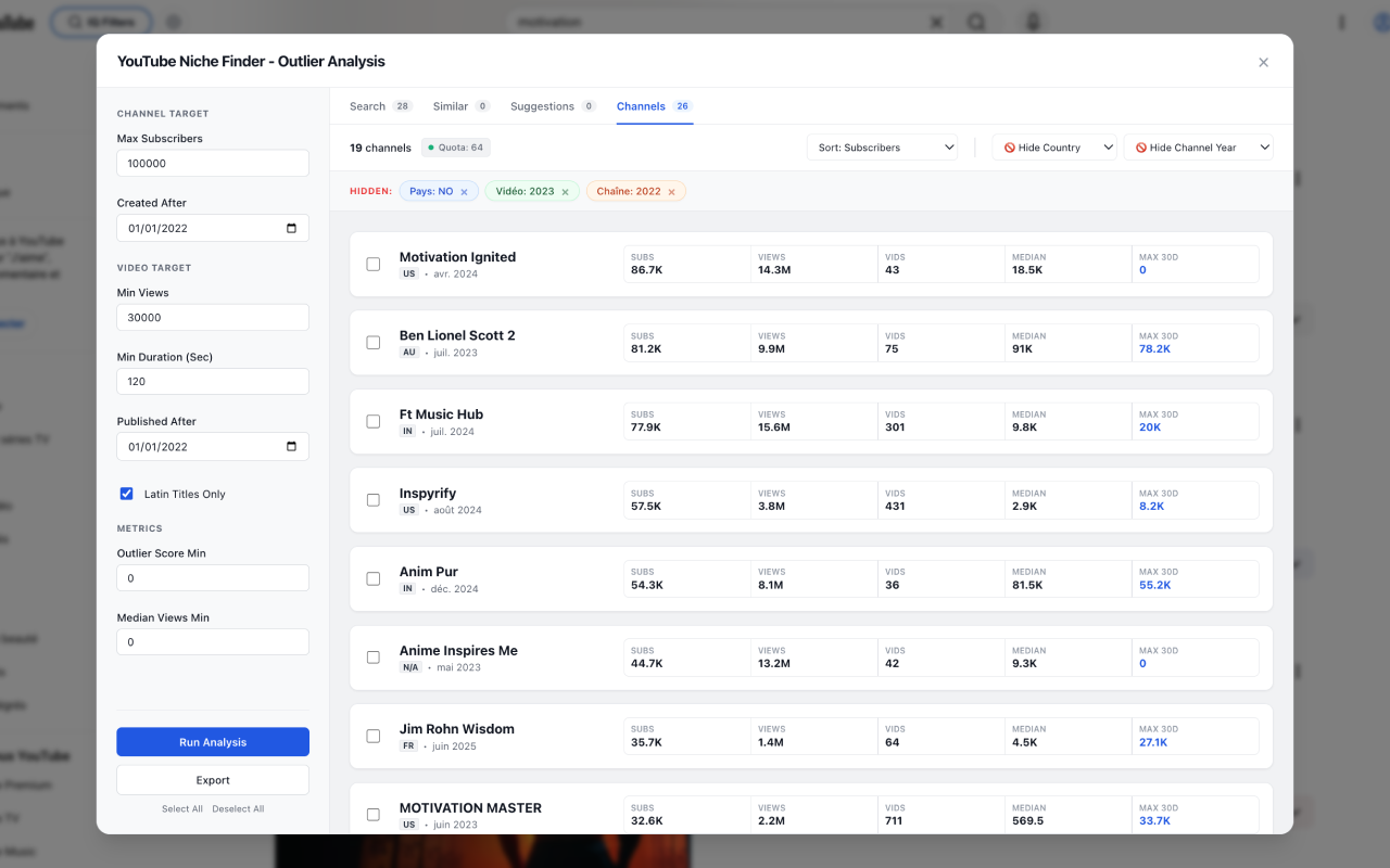 YouTube Niche Finder - 截图 4