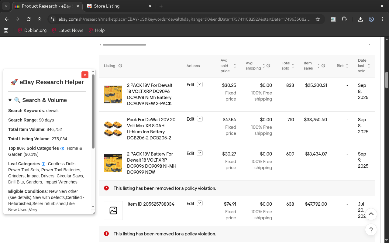 eBay Research Helper - 截图 1