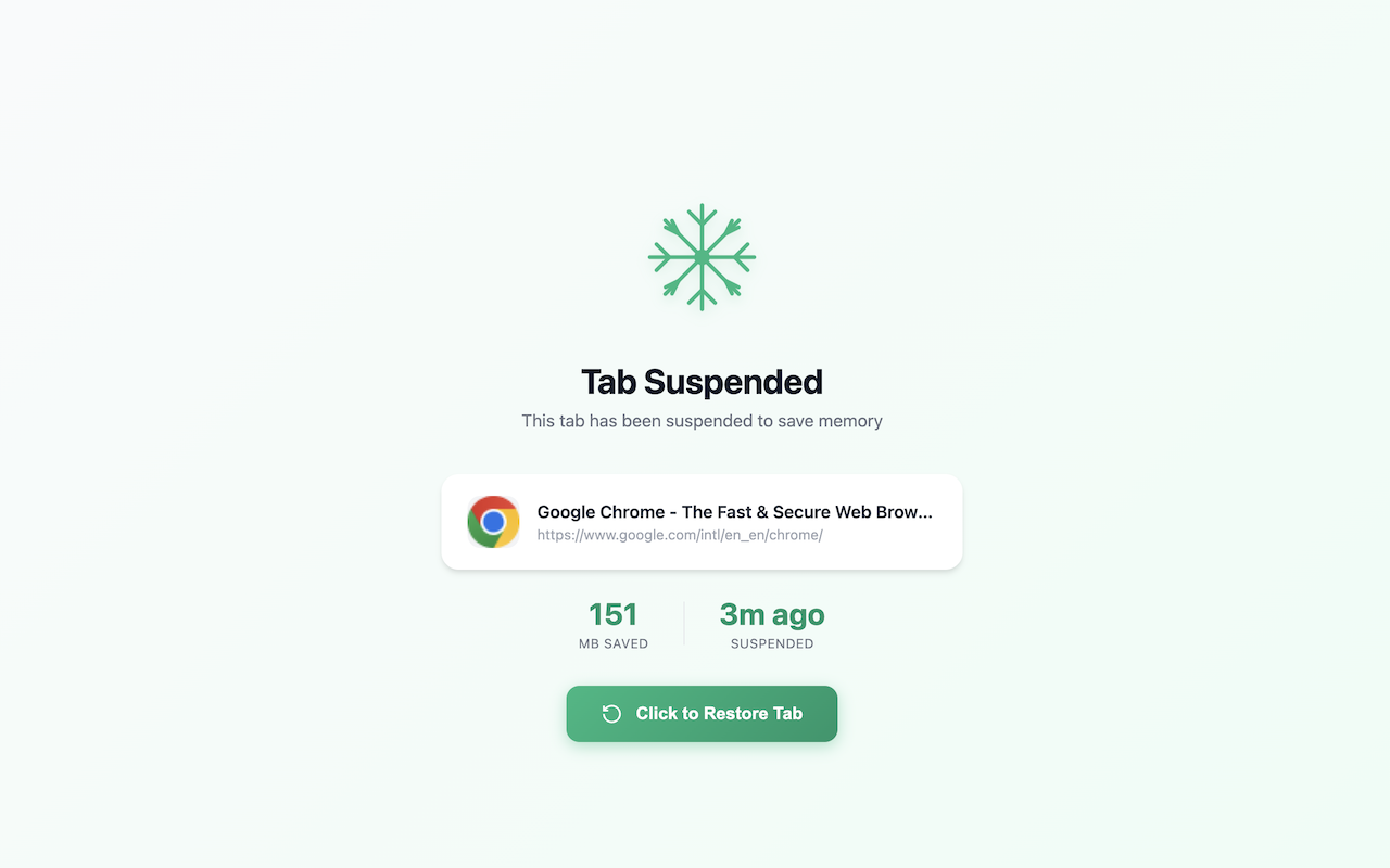 Smart Tab Suspender – 节省内存,提速Chrome - 截图 3