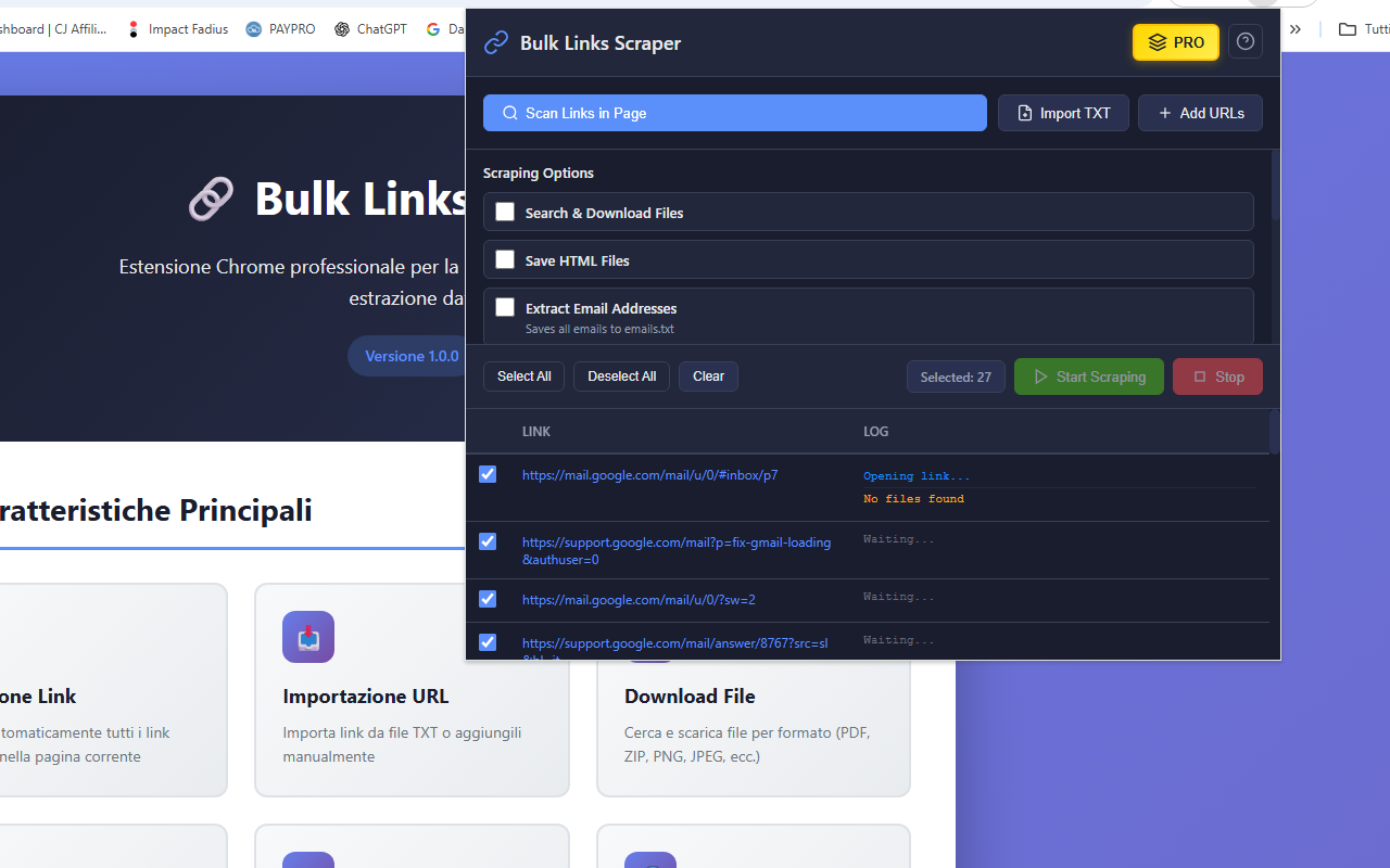 Bulk Links Scraper - 截图 2