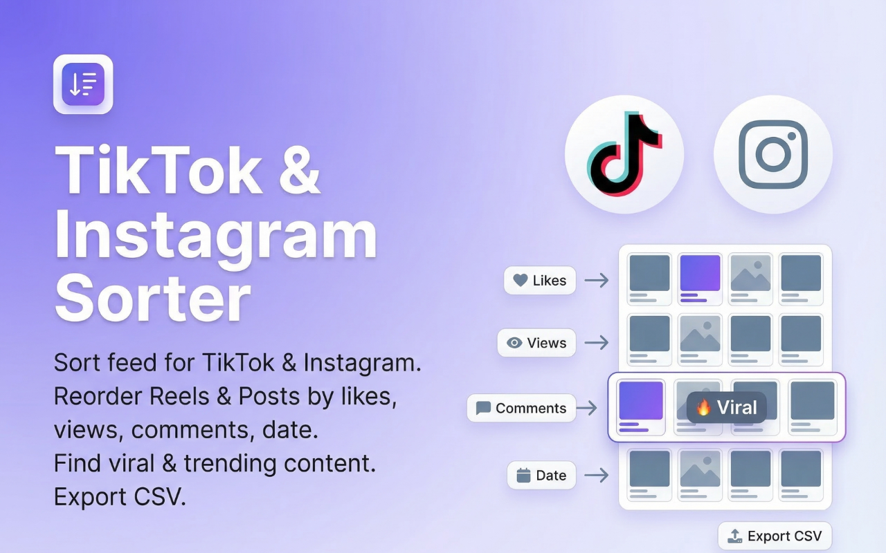 Sort Feed - TikTok 和 Instagram 排序器 - 截图 3