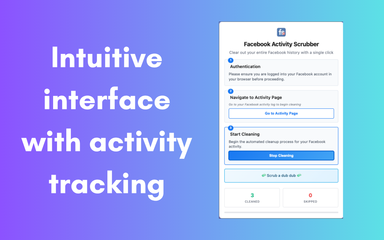 Facebook Activity Scrubber - 截图 1