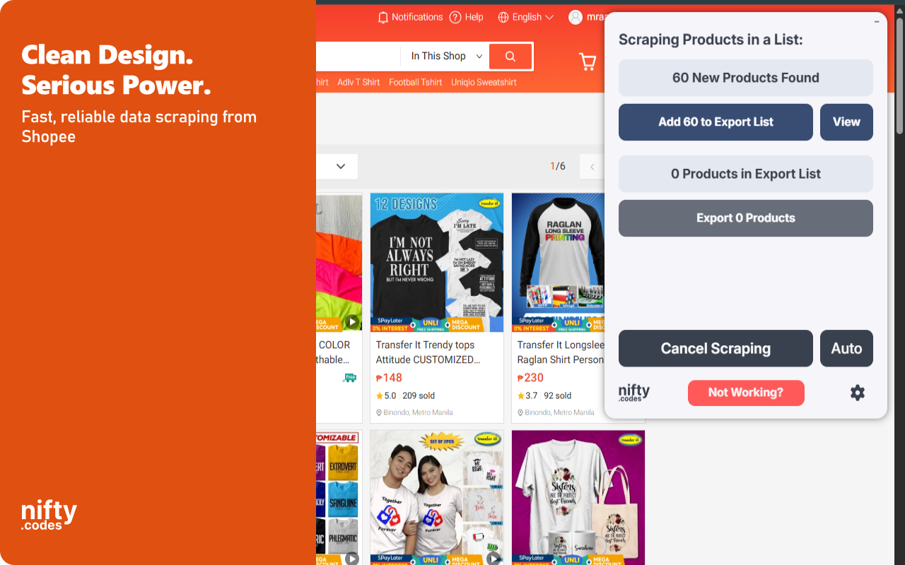 S-Market Scraper:导出产品、评论、商店及更多 - 截图 1