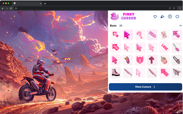 Pinky Cursor - Cute Aesthetic Cursor for Chrome - 截图 1