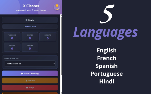 X (Twitter) Posts & Retweet Cleaner - 截图 3