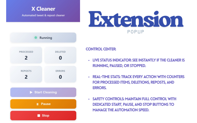 X (Twitter) Posts & Retweet Cleaner - 截图 5