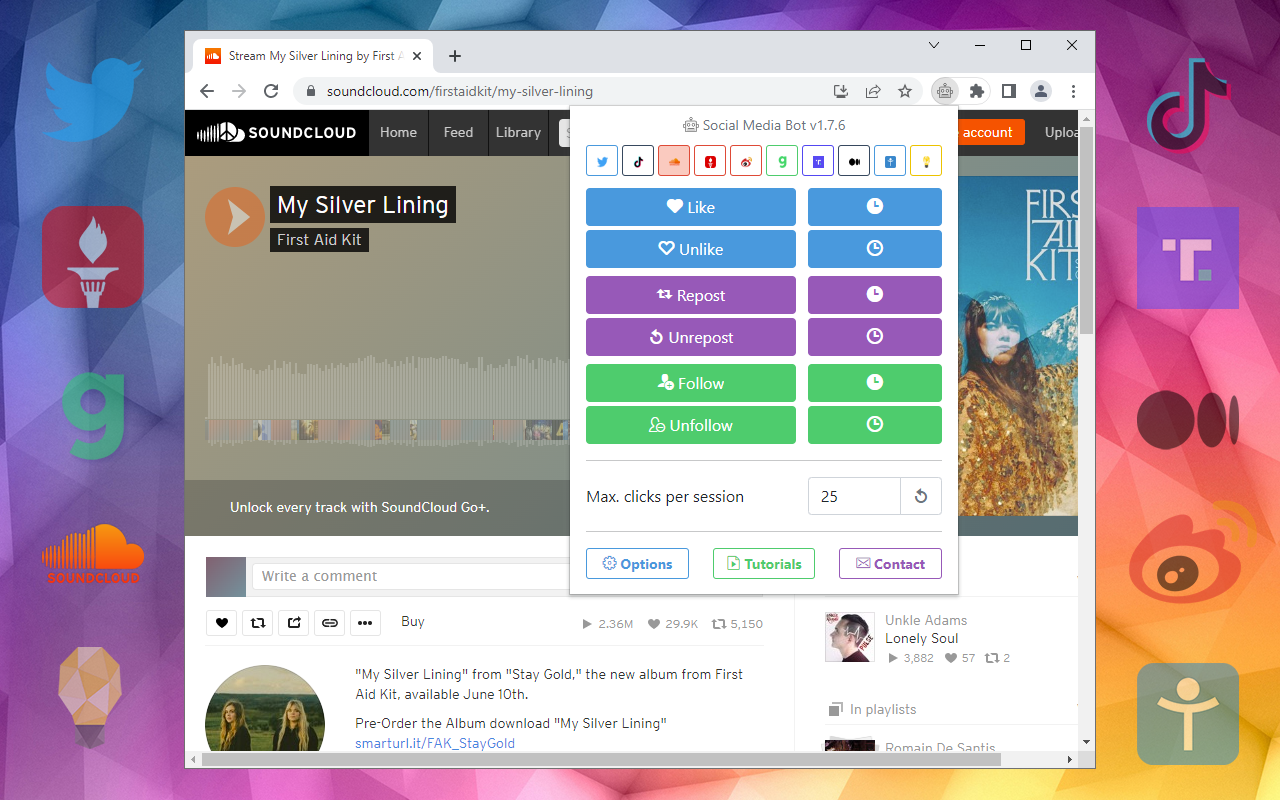 Social Media Bot. Auto Clicker Growbot. - 截图 1