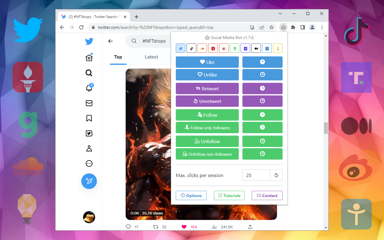 Social Media Bot. Auto Clicker Growbot. - 截图 2