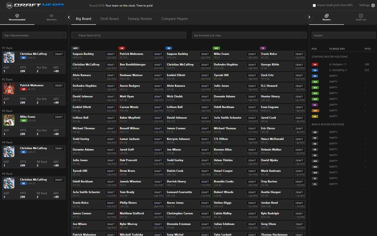 Draft Hero Live Sync for Fantasy Football - 截图 1