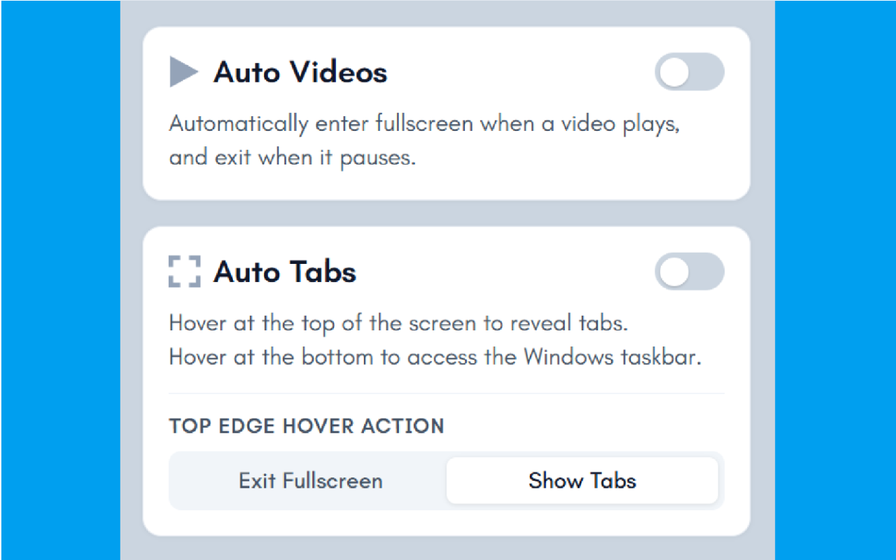Auto Full Screen for Tabs & Videos - 截图 2