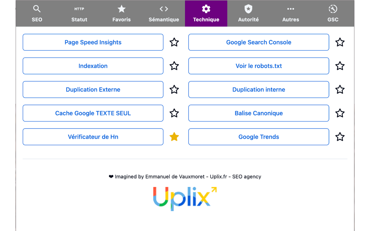 Extension SEO Chrome by Uplix.fr - 截图 4