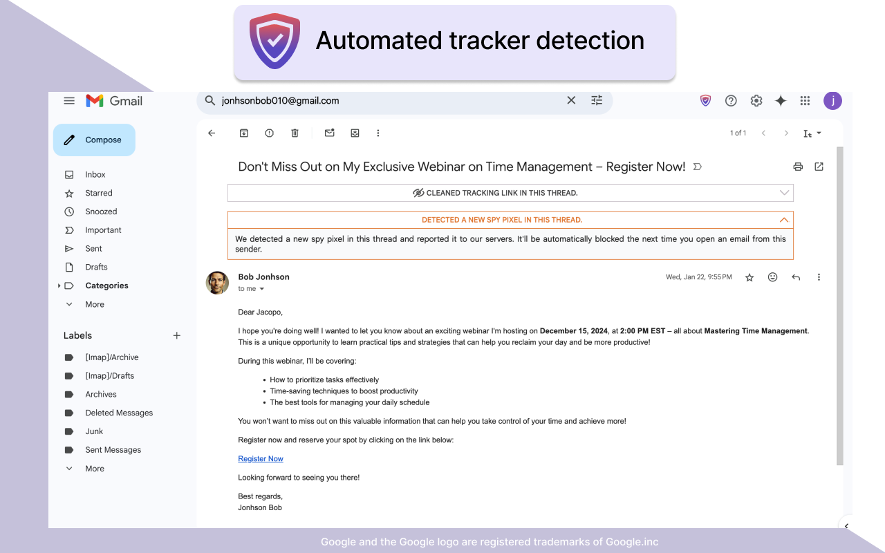 Gblock — Block email tracking in Gmail - 截图 4