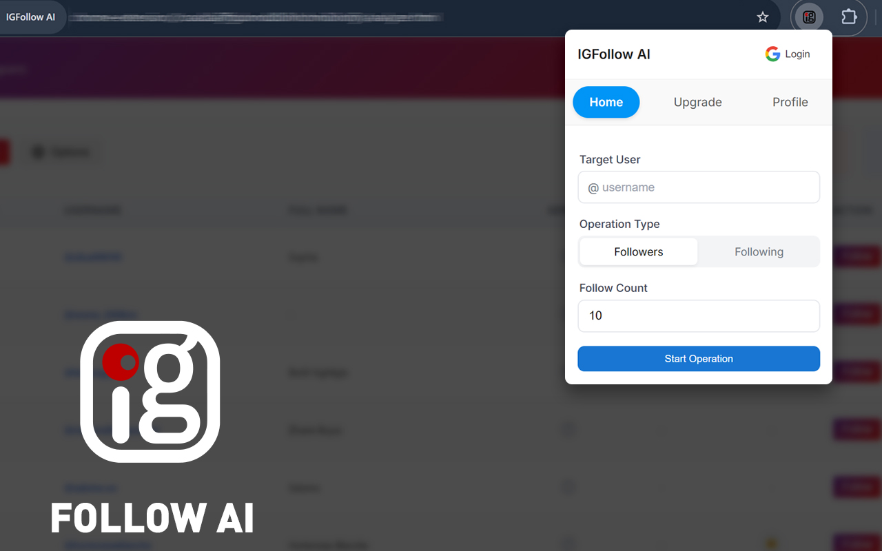 IGFollow AI - 自动关注 - 截图 1